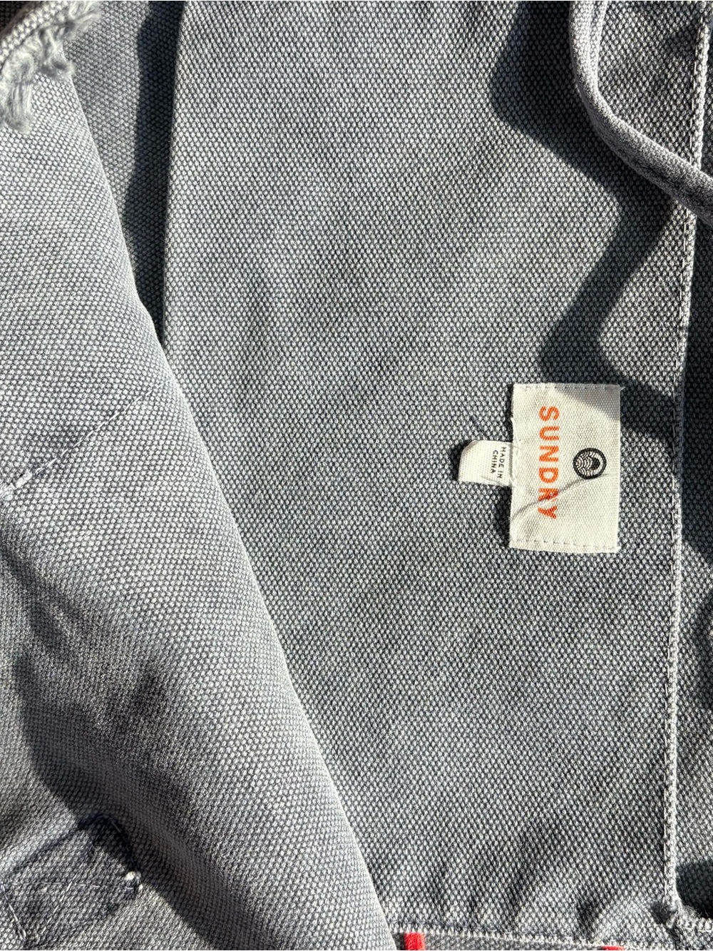 Sunday Gray Canvas Tote with Embroidery - Picture 5 of 7